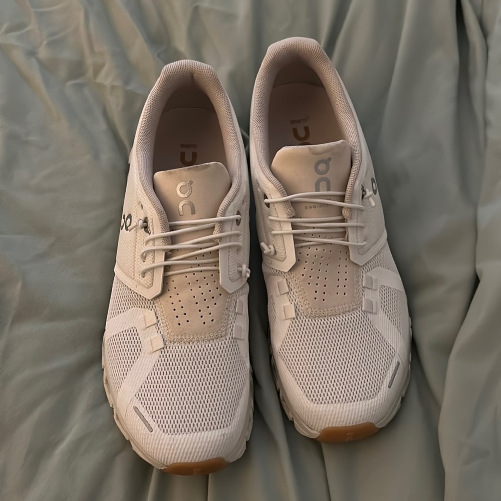 Never worn white on cloud sneakers size 8